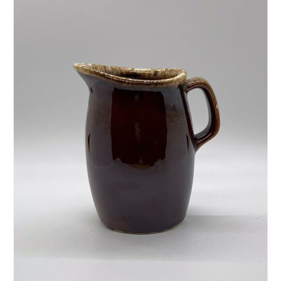 Vintage Hull Oven Proof Pottery Small Pitcher Creamer Syrup Brown Drip Glaze USA - Picture 5 of 8